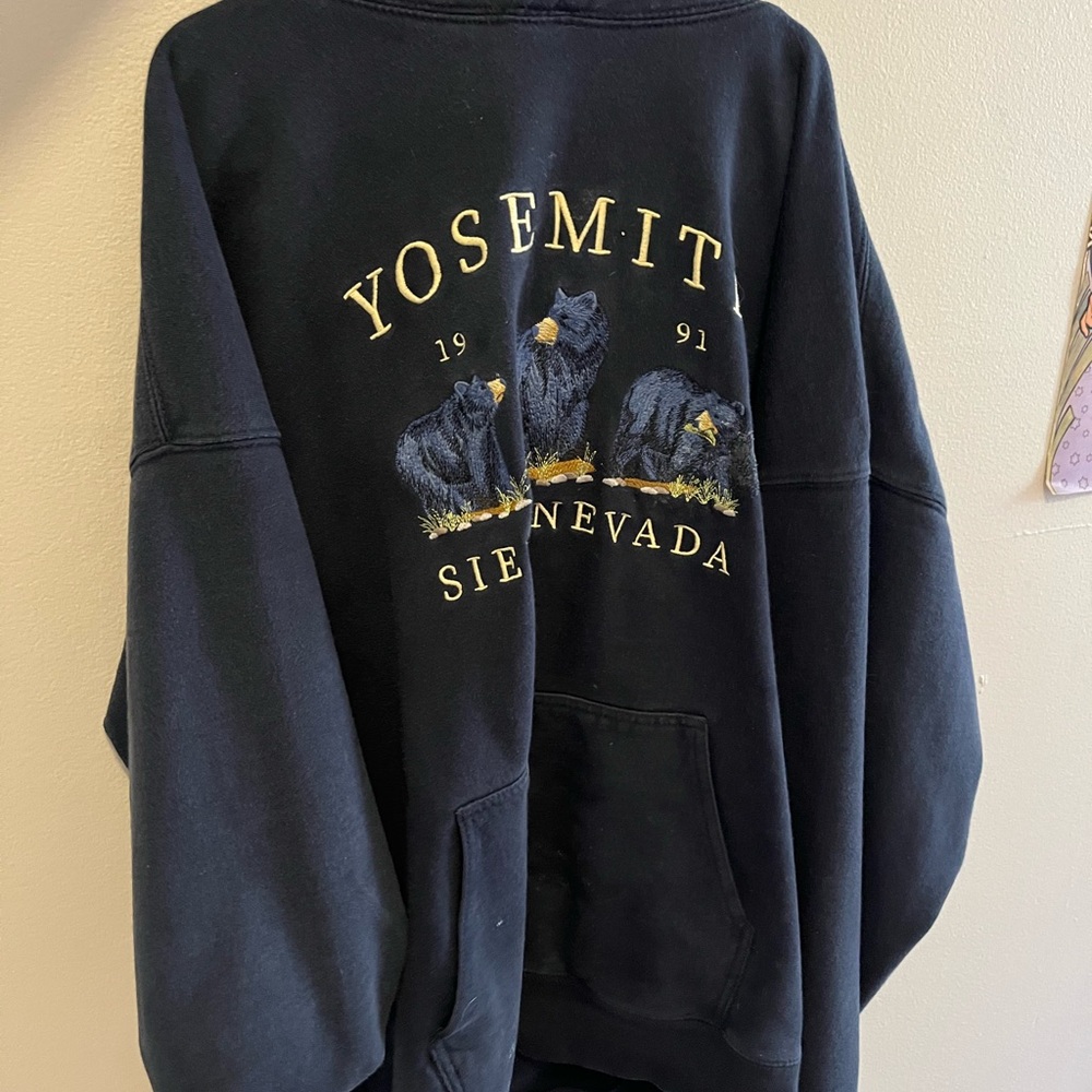 Brandy Melville Blue Sweatshirt with Yosemite Graphic